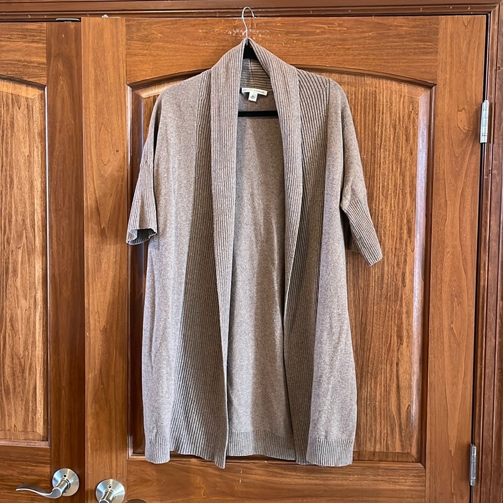 Banana Republic Short Sleeved Wool & Cashmere Blend Longline Duster Sweater M